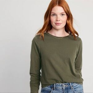 OLD NAVY WOMEN’S LONG SLEEVE CREWNECK - OLIVE GREEN SIZE XXL (NEW WITH TAGS) A15
